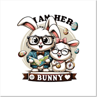 Cute I Am Her Bunny Heartfelt Love Design Posters and Art